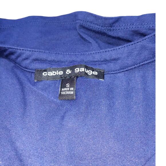 CABLE & GAUGE Blue Tank Top Women's Size SMALL - Picture 3 of 4